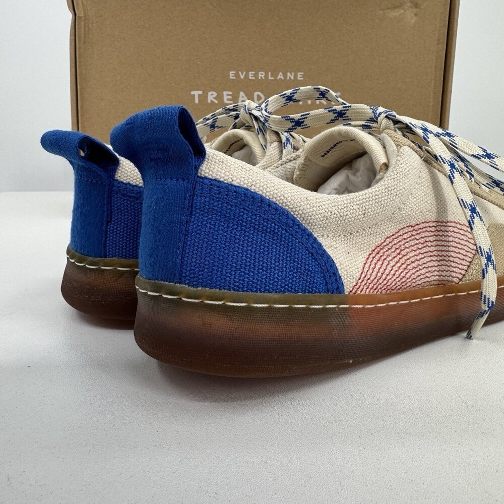 Everlane Tread Bare Sneaker size 8 Women's in Canvas/Red/Blue Lace-up Shoes - Picture 6 of 11